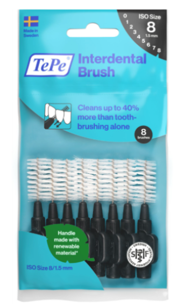 TePe Interdental Brushes Black Original (8pc/pk)
