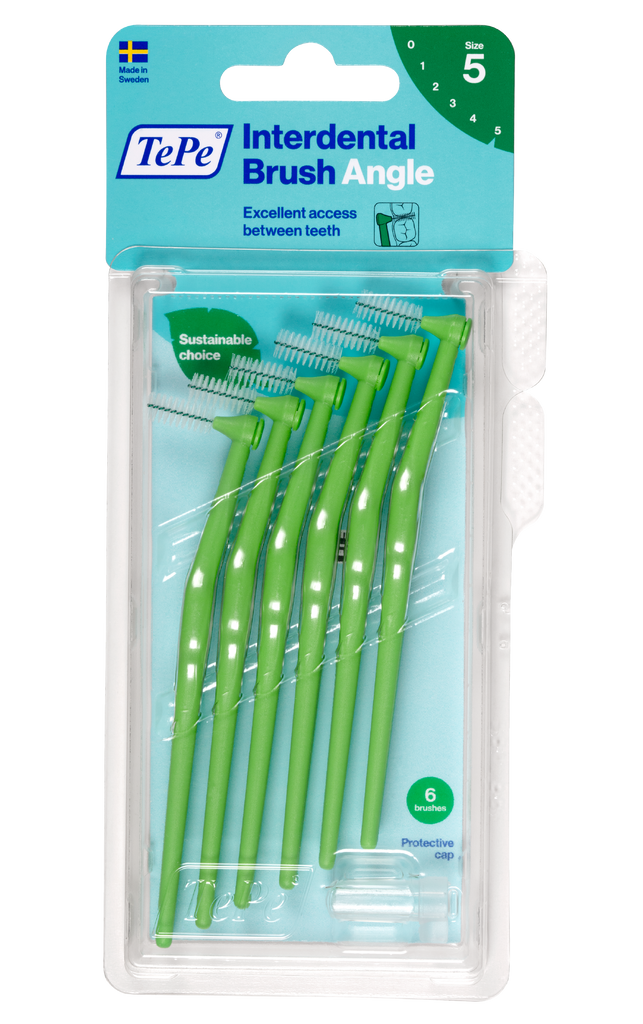 TePe Interdental Brushes Green Angle (6pc/pk, 10pk/Box) (CP)