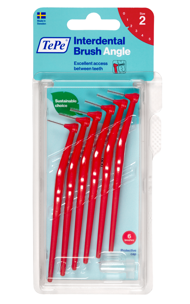 TePe Interdental Brushes Red Angle (6pc/pk, 10pk/Box) (CP)