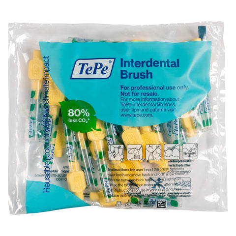 TePe Interdental Brushes Extra Soft LIGHT YELLOW 0.7mm 25pcs, individual cap (CP)
