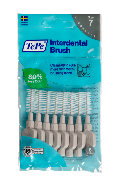 TePe Interdental Brushes Grey Original (8pc/pk, 10pk/Box) (CP)