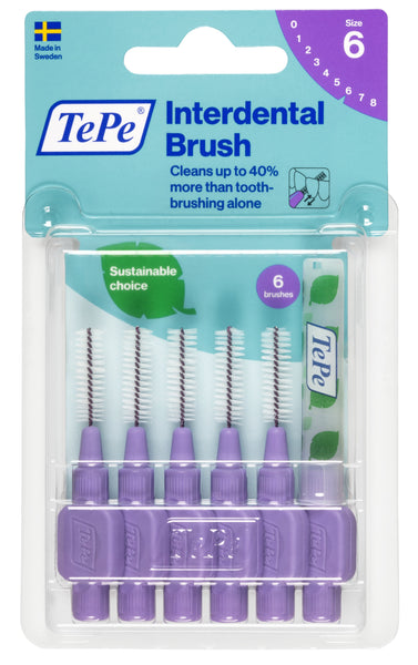 TePe Interdental Brushes Purple Original (6pc/pk) - 2 packs