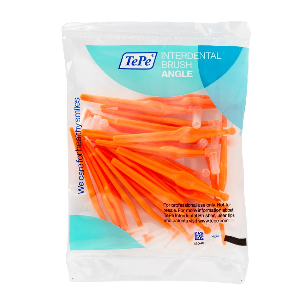 (PROMO BUNDLE) TePe Interdental Brushes Orange Angle (25pc/pk) - 4 packs for $110