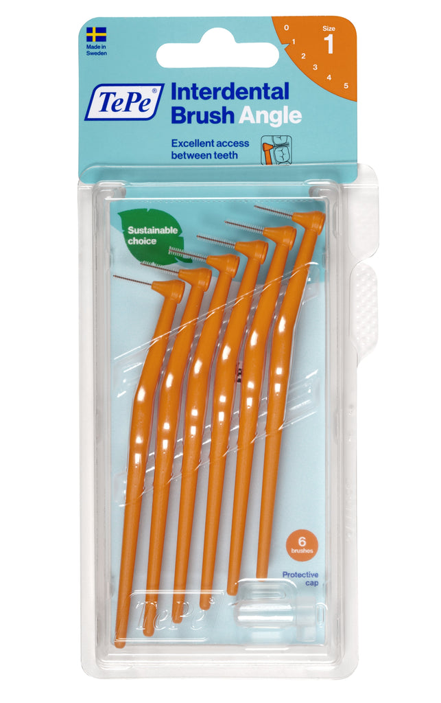 TePe Interdental Brushes Orange Angle (6pc/pk) x 2 packs