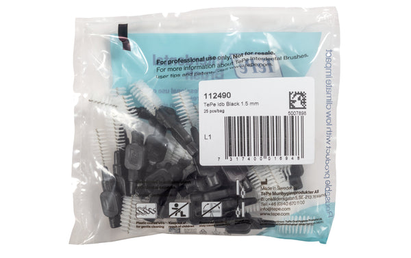 (PROMO BUNDLE) TePe Interdental Brushes Black Original (25pc/pk) - 4 packs for $108