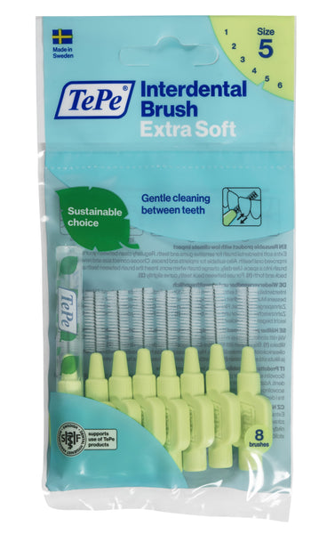 (PROMO BUNDLE) TePe Interdental Brushes Green Extra Soft (8pc/pk) - 2 Packs with FREE Travel Case