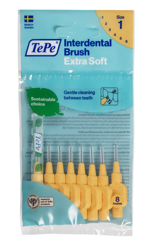 (PROMO BUNDLE) TePe Interdental Brushes Orange Extra Soft (8pc/pk) - 2 Packs with FREE Travel Case