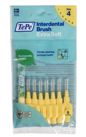 TePe Interdental Brushes Light Yellow Extra Soft (8pcs/pk)