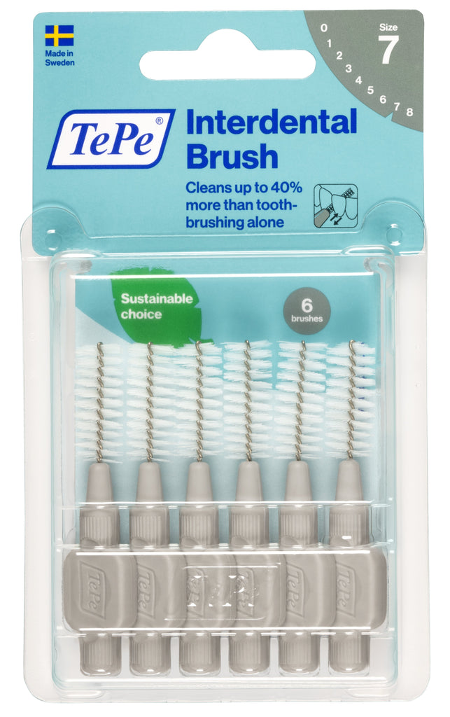 TePe Interdental Brushes Grey Original (6pc/pk) - 2 packs