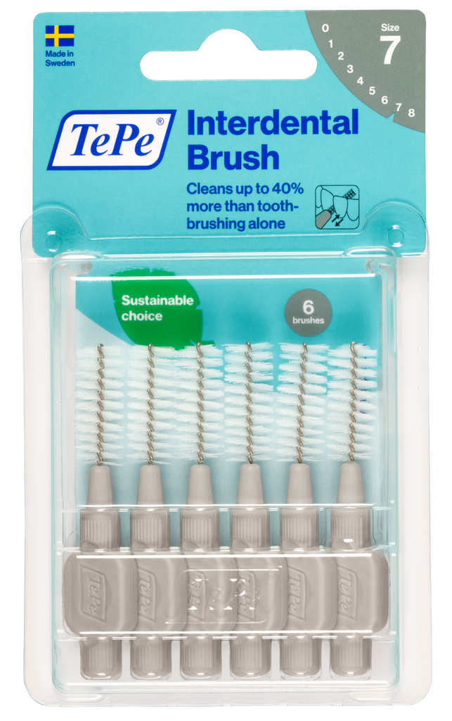 (PROMO BUNDLE) TePe Interdental Brushes Grey Original (6pc/pk) - 5 Packs