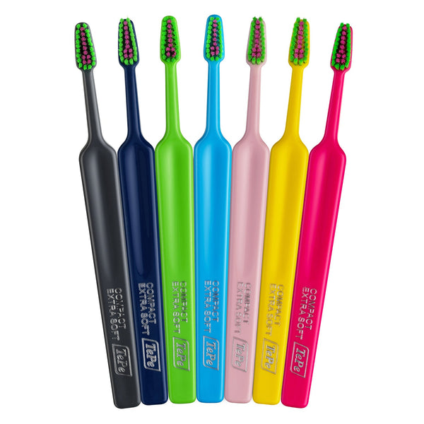 TePe Colour™ Compact Extra Soft, 4pc/pk (FREE brush head caps 2pc)